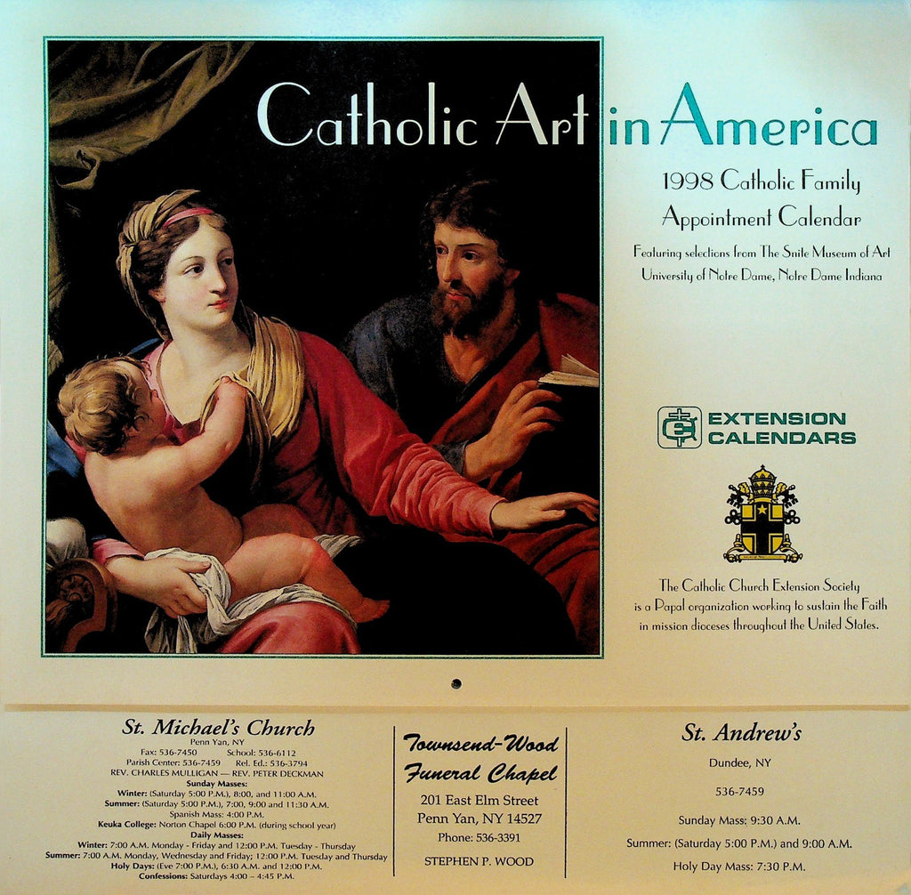 Catholic Art in America Calendar 1998 St Michael's Church Penn Yan NY0