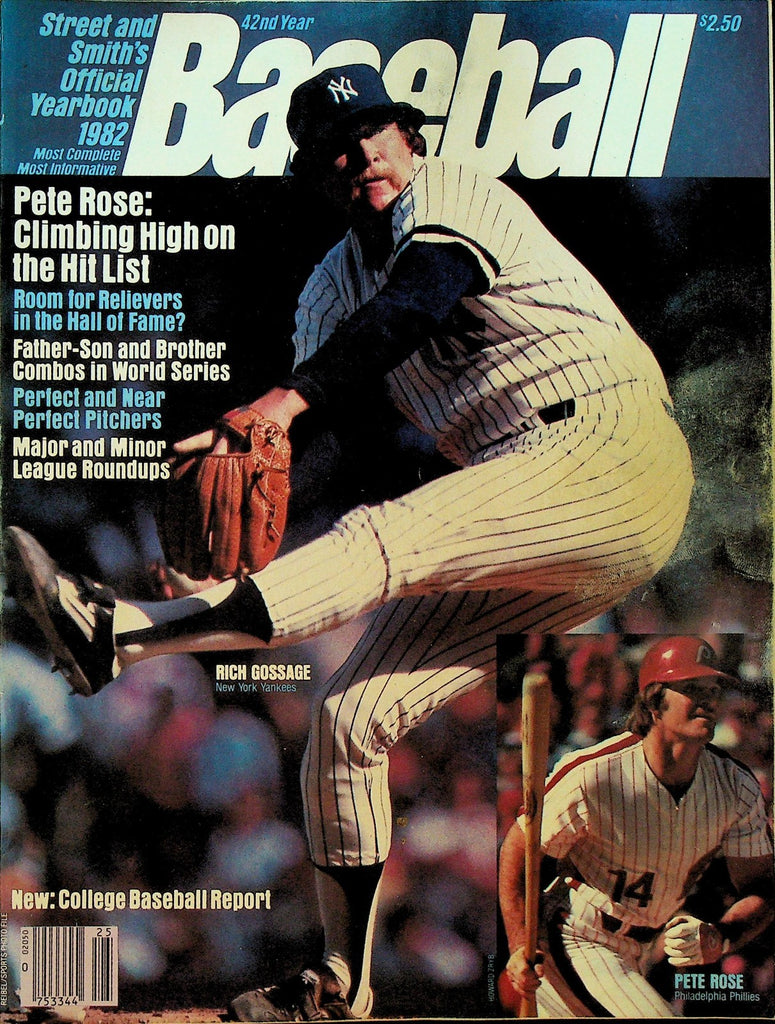 Street & Smith's Official Baseball Yearbook 1982 Pete Rose Rich Goose Gossage0