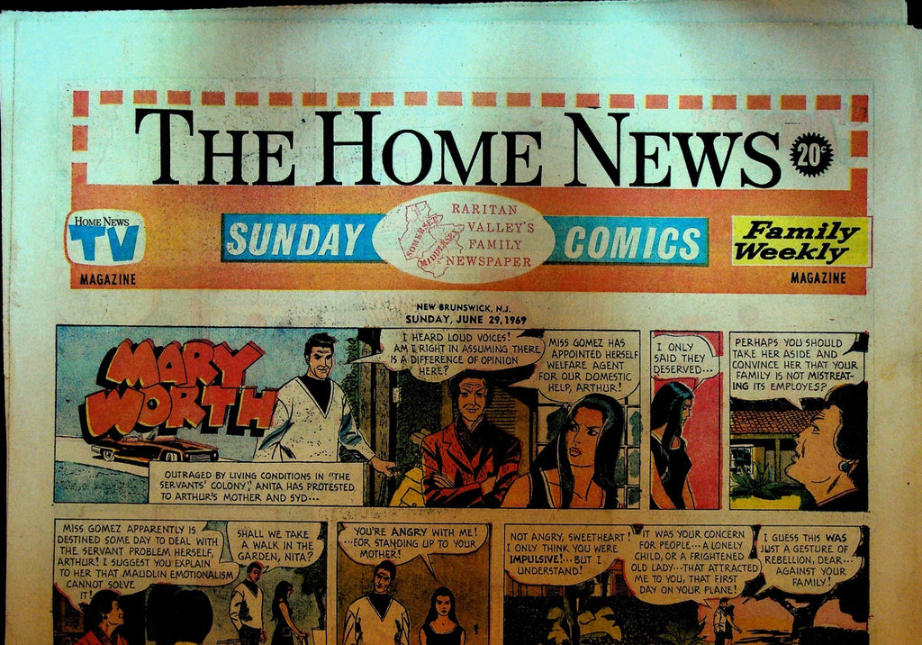 The Home News Sunday Comics New Brunswick NJ June 29 1969 Peanuts Mary Worth0