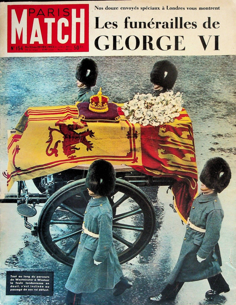Paris Match February 23 1952 King George VI Funeral Enrico Caruso