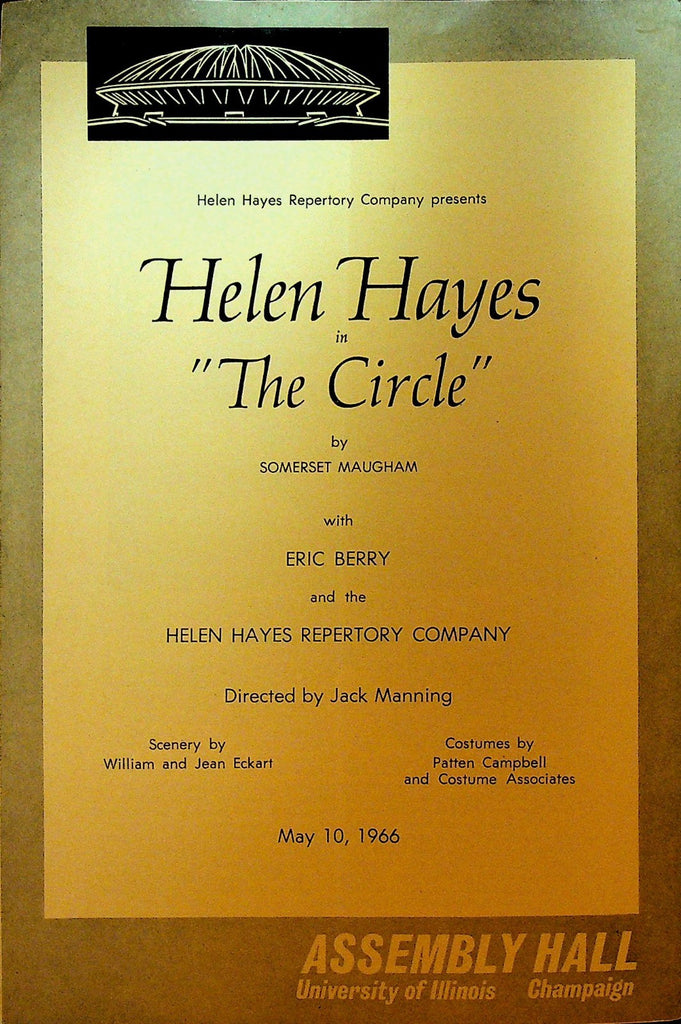 The Circle Playbill May 10 1966 Helen Hayes Eric Berry Assembly Hall Illinois0