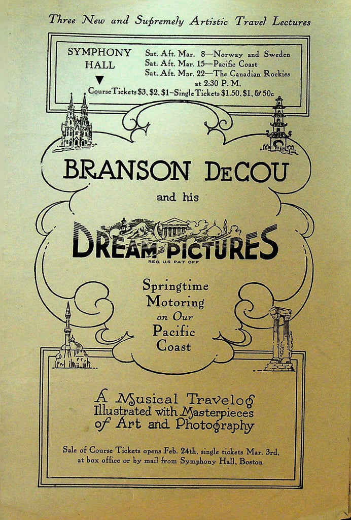 Brandon DeCou & His Dream Pictures Program 1930 Boston Appearance0