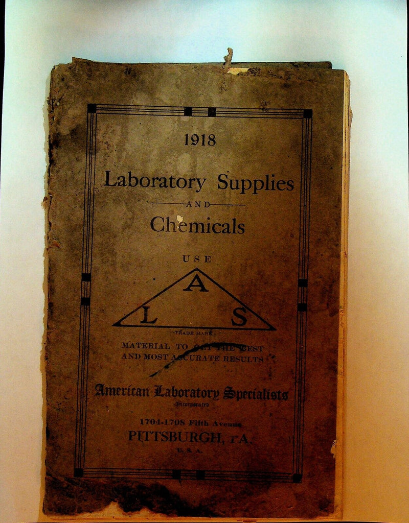 American Laboratory Specialists Catalog 1918 Supplies & Chemicals Pittsburgh Pa