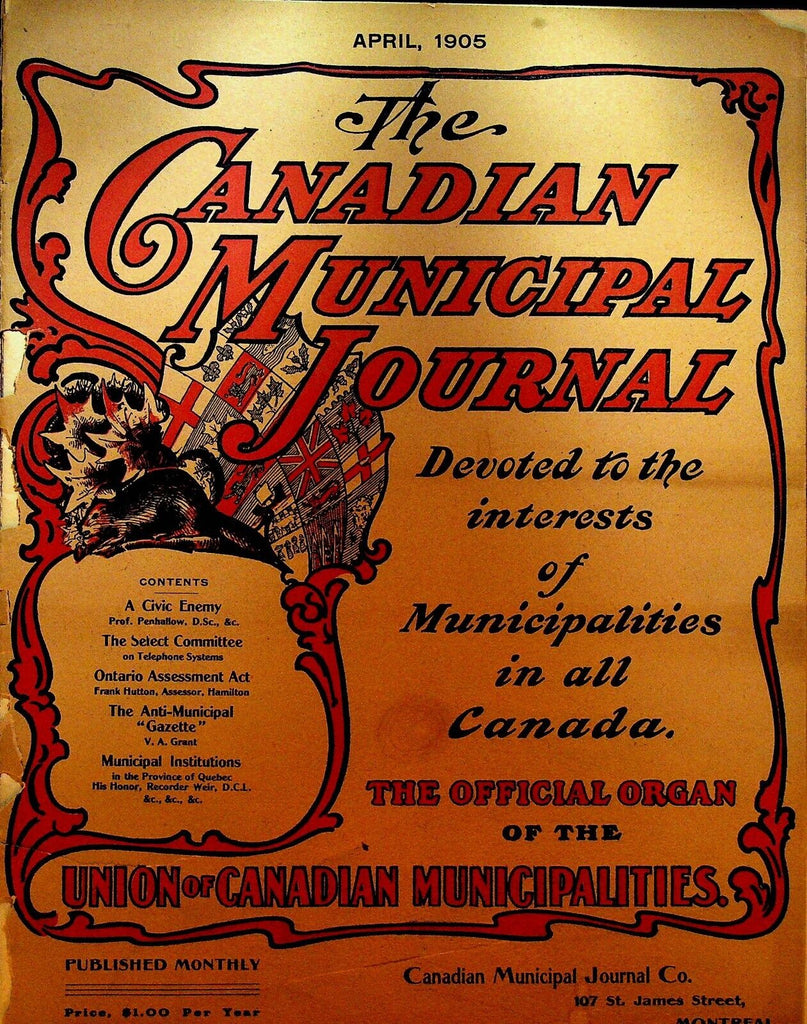 Canadian Municipal Journal April 1905 Alexandra Hospital Montreal