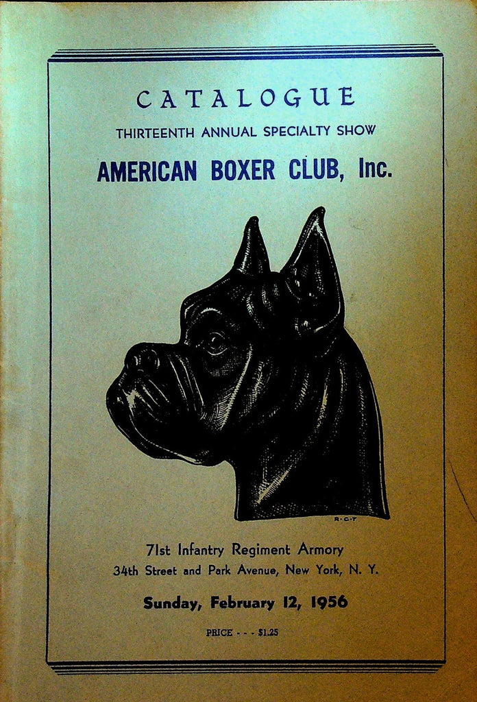 American Boxer Club Dog Show Catalogue 1956 New York City0