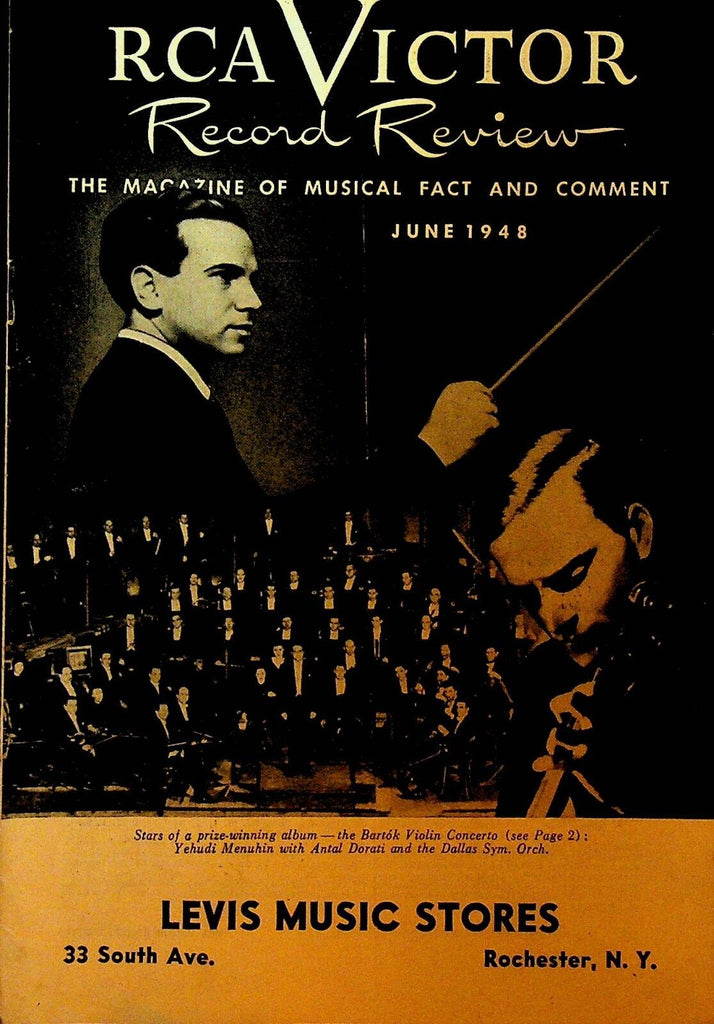 RCA Victor Record Review June 1948 Yehudi Menuhin Levis Music Rochester NY