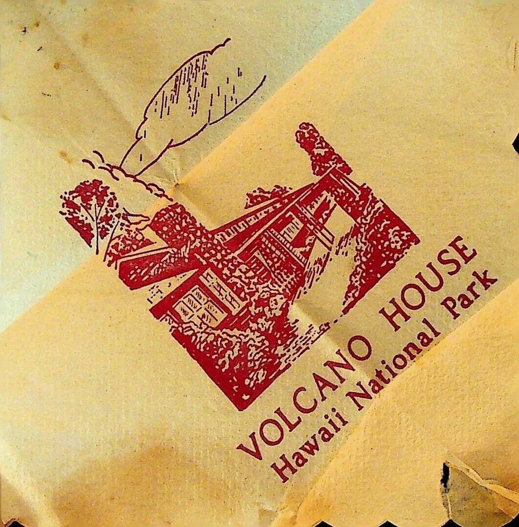 Volcano House Hawaii National Park Napkin 1950s