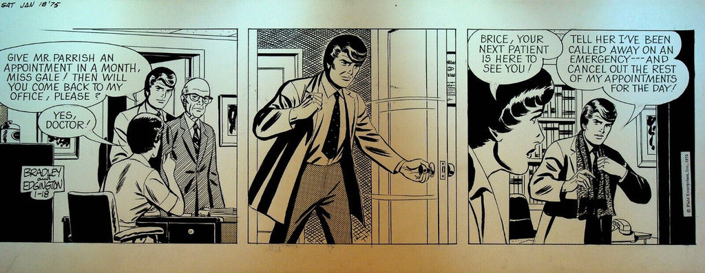 Rex Morgan MD Original Comic Strip Art January 18 1975 Marvin Bradley