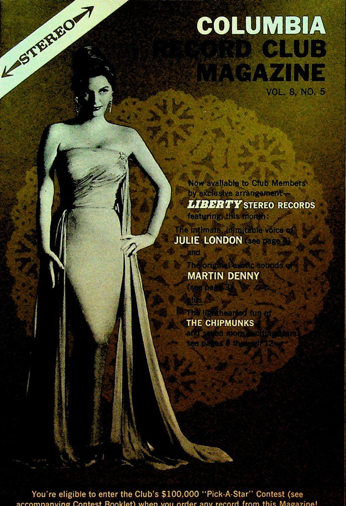 Columbia House Record Club Magazine 1962 Vol 8 #5 Julie London Chipmunks Alvin0
