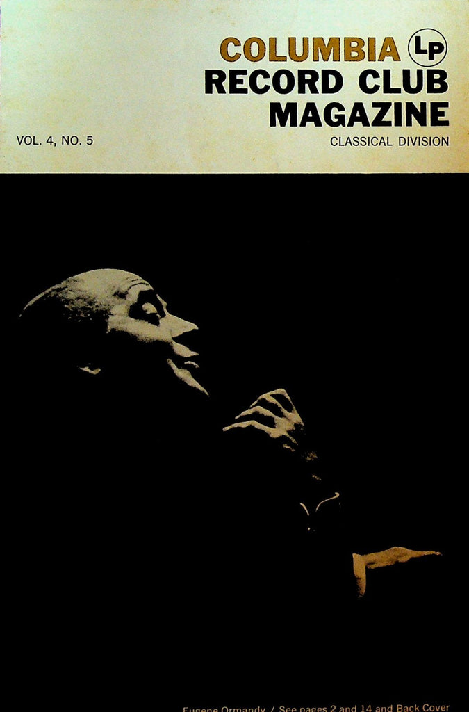 Columbia House Record Club Magazine 1958 Vol 4 #5 Eugene Ormandy0