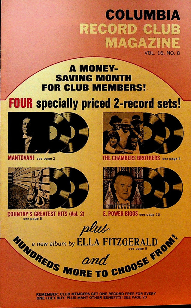 Columbia House Record Club Magazine 1969 16-8 Vanilla Fudge Rod McKuen Santana0