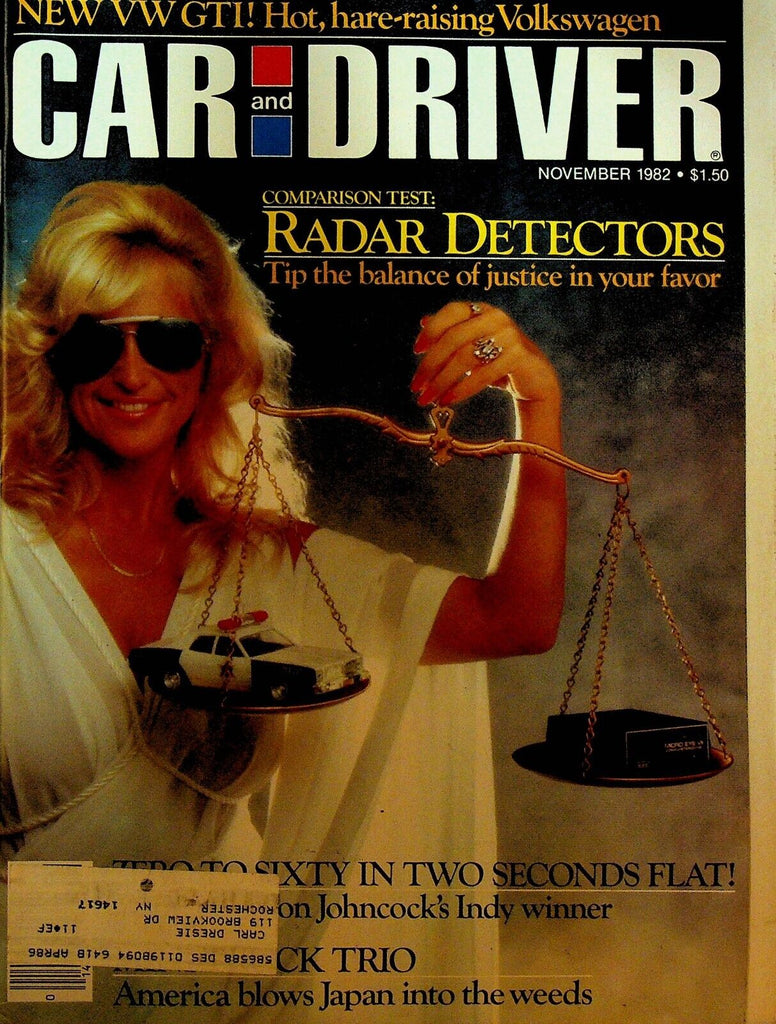 Car and Driver November 1982 Gordon Johncock Jesse Alexander Jim Fuller