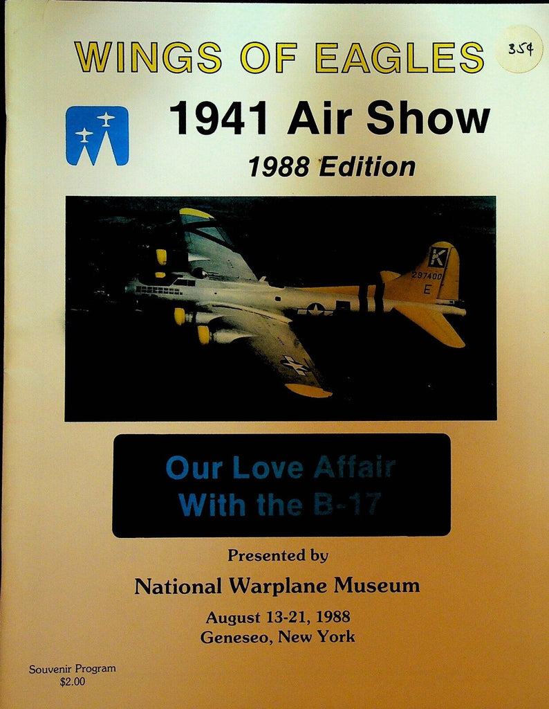 National Warplane Museum of Geneseo NY 1941 Air Show Program 1988