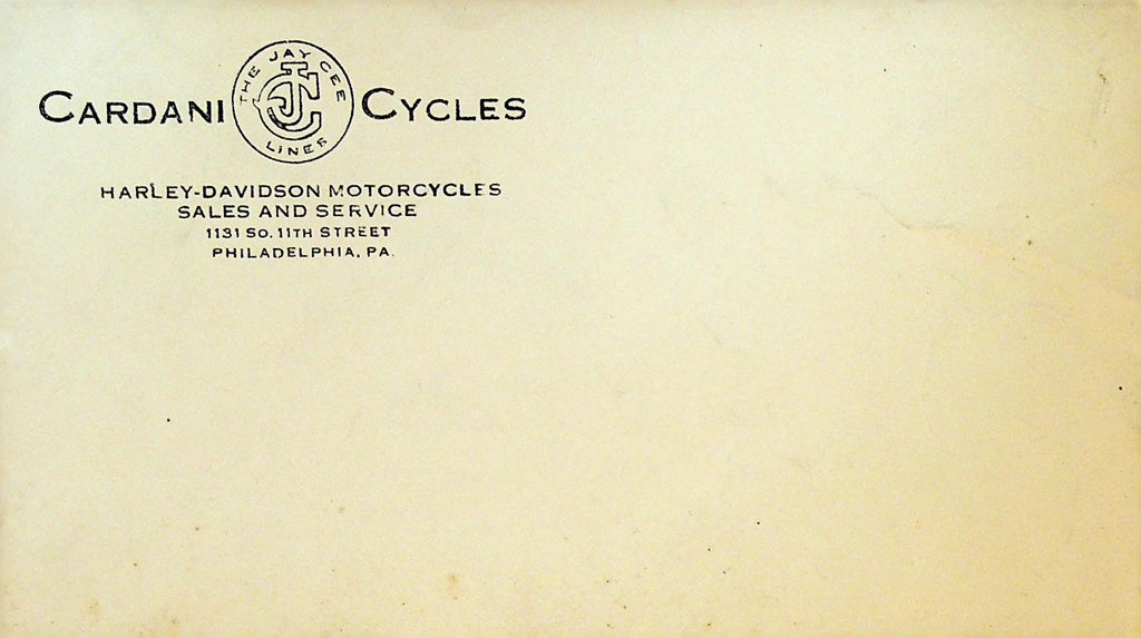 Cardani Cycles Harley Davidson Motorcycle Dealer Envelope Philadelphia ca 19250