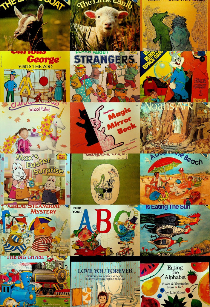 Children's Softcover Book Lot of 18 Curious George Richard Scarry Bugs Bunny0