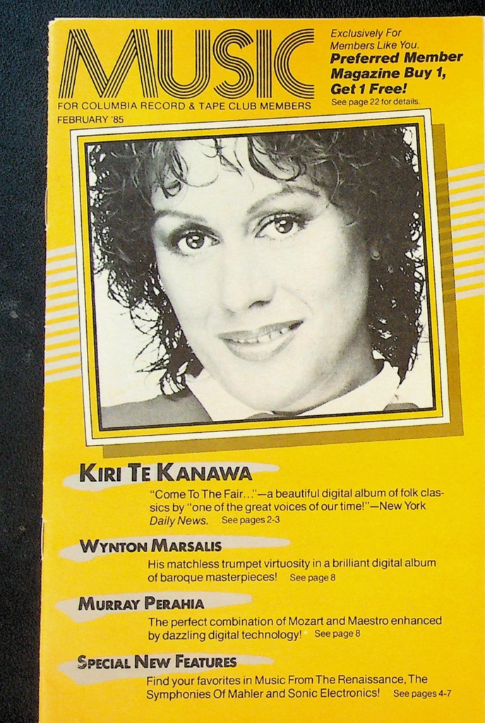 Columbia Record & Tape Club Catalog February 1985 Kiri Te Kanawa0