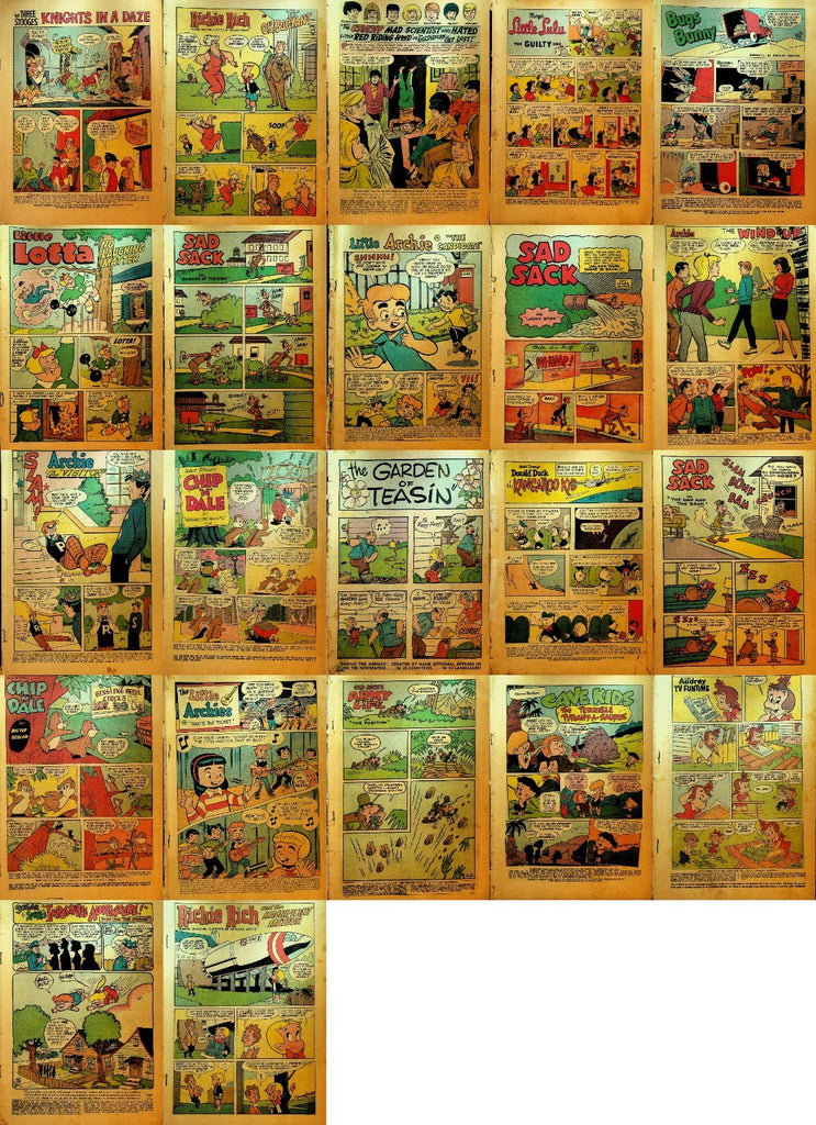 Funny Animal  Silver & Bronze Age Coverless Comic Lot of 39 Richie Rich Archie0