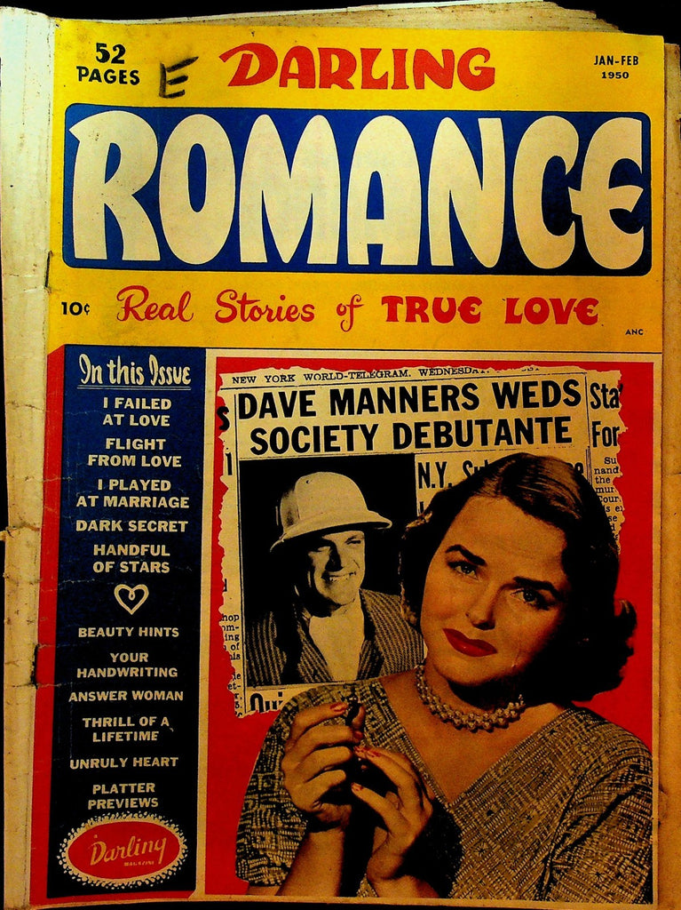Darling Romance 3 Close-Up 1950 Golden Age Romance Comic0