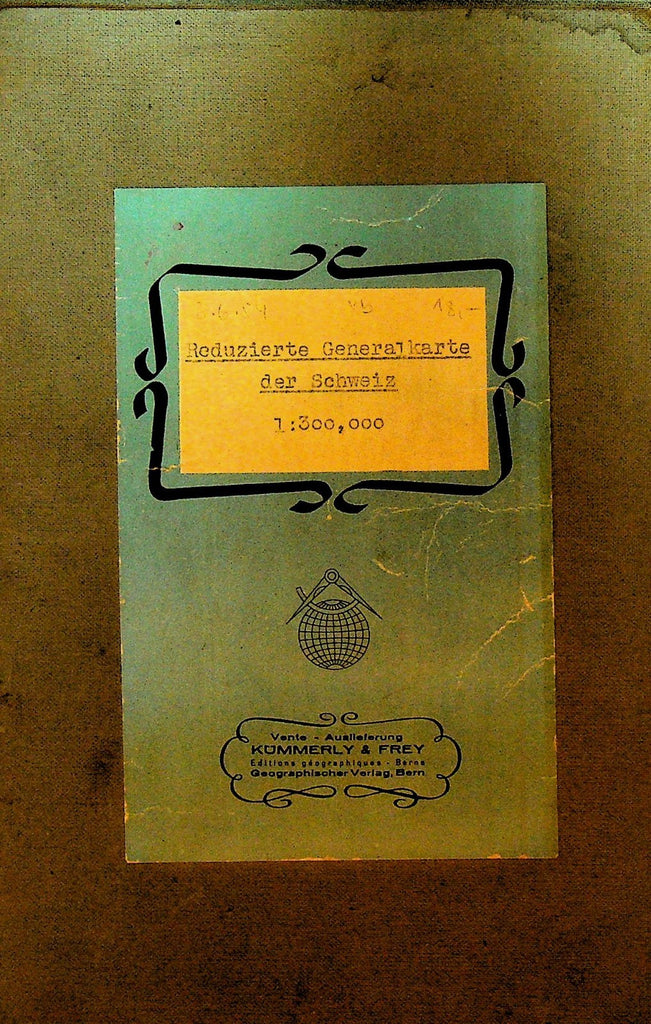 Reduzierte Generalkarte der Schweiz Switzerland Map 1:300000 19530