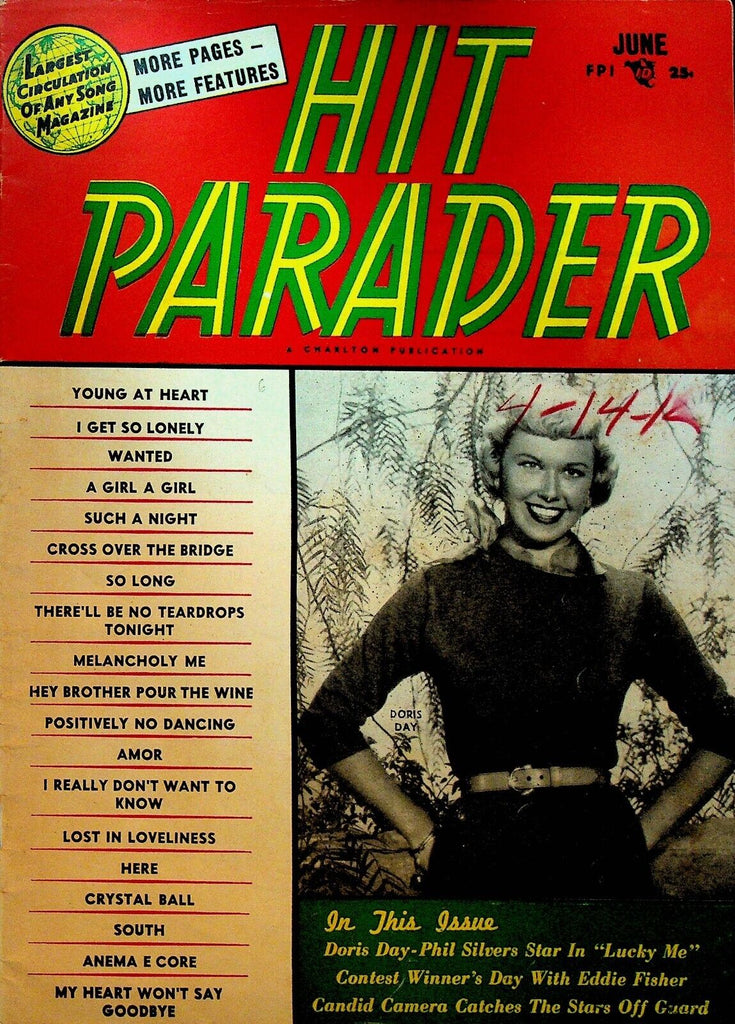 Hit Parader June 1954 Doris Day Eddie Fisher Phil SIlvers Frankie Laine