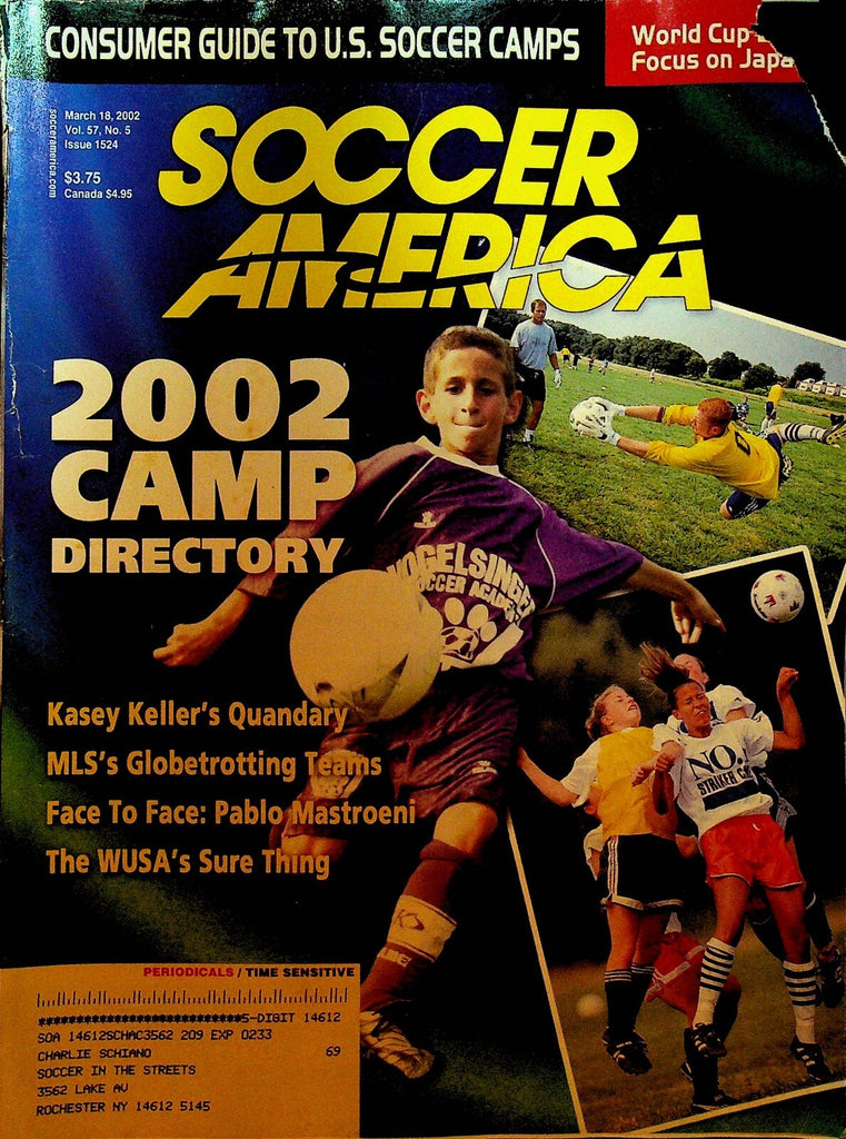 Soccer America Magazine March 18 2002 Kasey Keller Pablo Mastroeni0