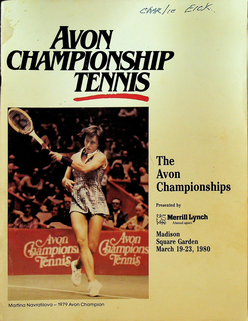 Avon Championship Tennis Program 1980 Martina Navratilova Chris Evert0