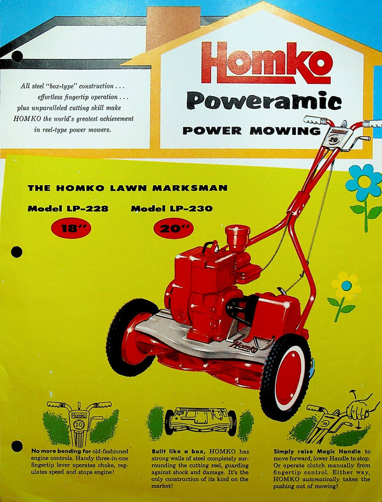 Homko Poweramic Power Mowing Brochure Lawn Marksman Des Moines Iowa 19590