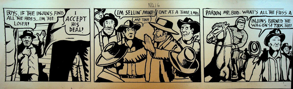 The Vanishing Bison Comic Strip Original Art John Krozel Buffalo #16 1970s0