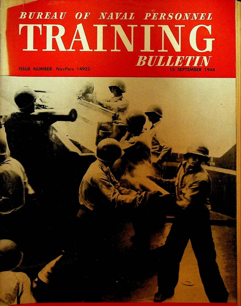 Bureau of Naval Personnel Training Bulletin Magazine September 15 1944 WWII
