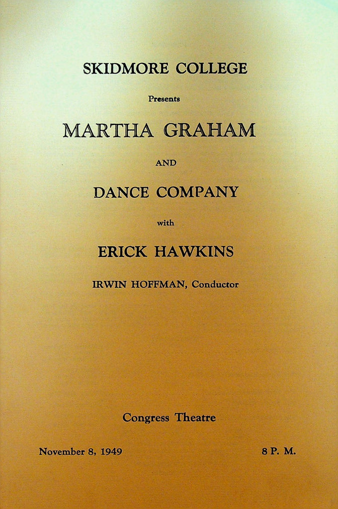 Martha Graham & Dance Company Porgram Erick Hawkins Skidmore College 19490