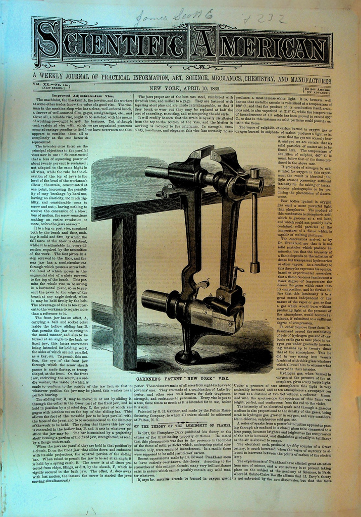 Scientific American April 10 1869 Velocipede Bicycle Buckeye Ditching Machine0