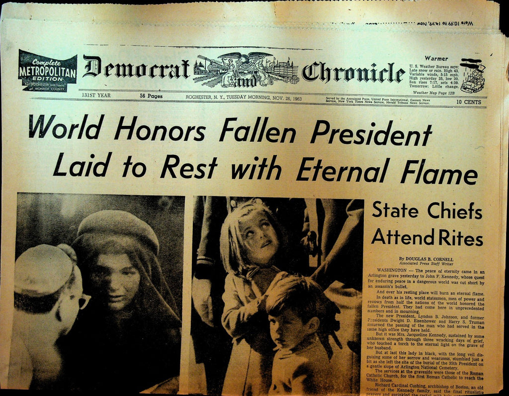 Rochester Democrat & Chronicle November 26 1963 JFK Assassination Laid to Rest0