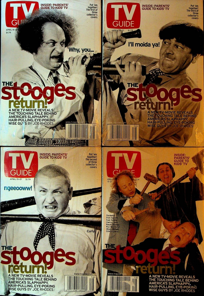 TV Guide April 15 2000 Three Stooges Complete Set Four Issues Larry Curly Moe