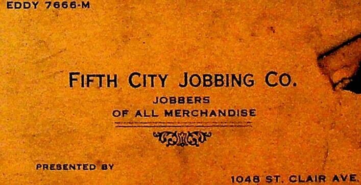 Fifth City Jobbing Co Business Card 1930s Cleveland Ohio