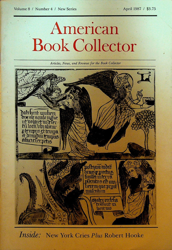 American Book Collector April 1987 Robert Hooke William Evans Burton Shakespeare0