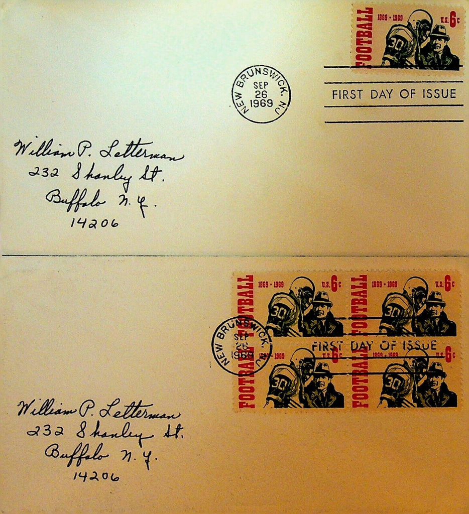 Football First Day Cover Lot of 2 1969 100 Years