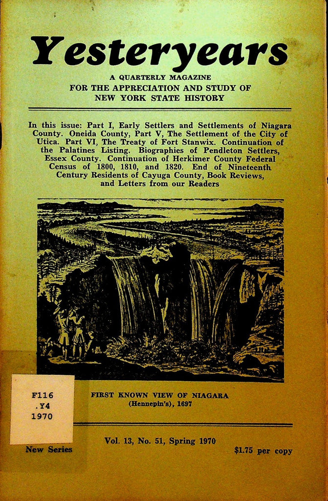 Yesteryears New York Regional History Magazine Spring 1970 Utica Cayuga County0