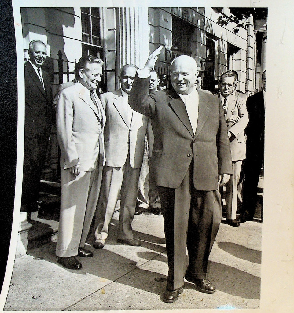 Nikita Khrushchev Wire Photo 1960 Heads for Country President Novotny0