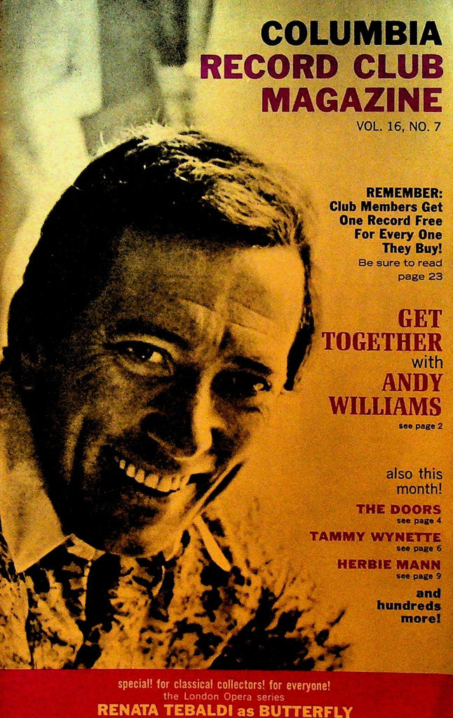 Columbia House Record Club Magazine 1969 16-7 The Doors Tiny Tim Andy Williams0