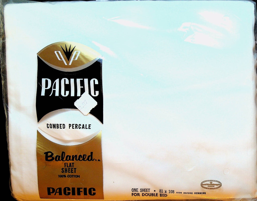 Pacific Combed Percale Balanced Flat Sheet NOS Sealed Double Bed0