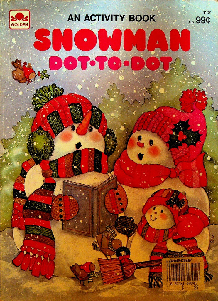 Snowman Dot to Dot Activity Book 1979 Golden #11070