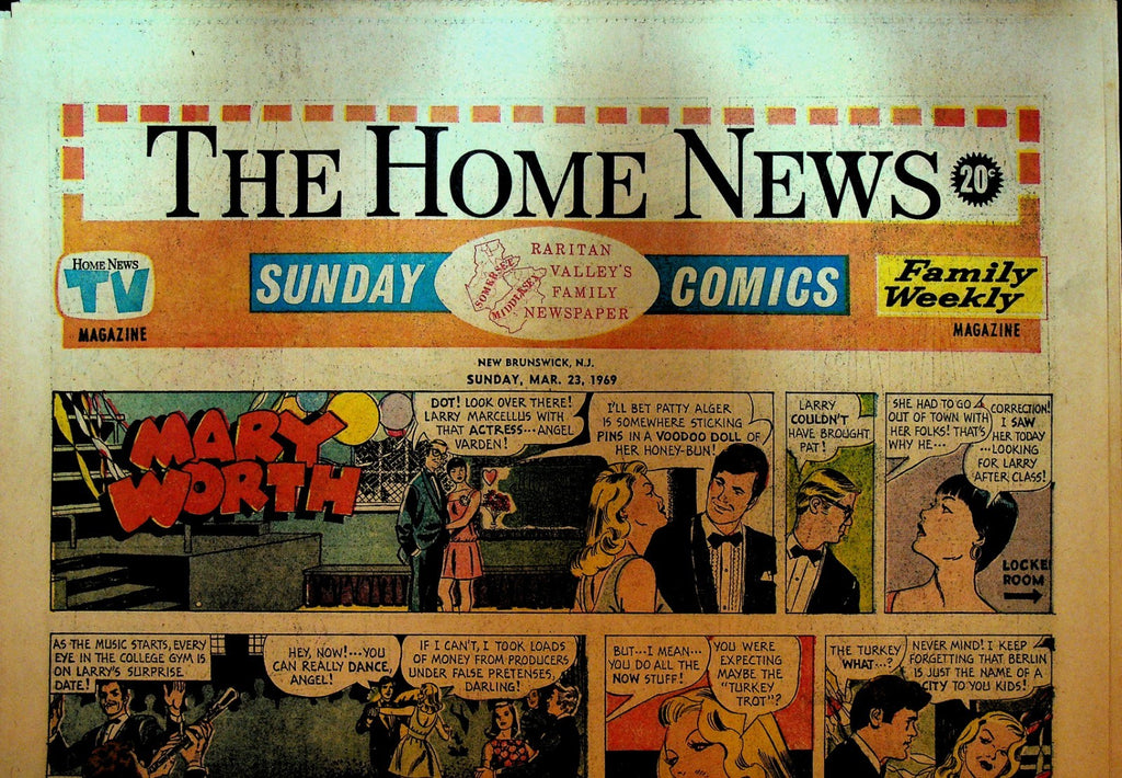 The Home News Sunday Comics New Brunswick NJ March 23 1969 Peanuts Mary Worth0