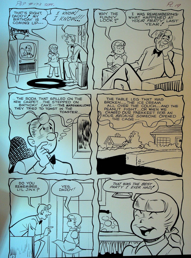 Pep Comics 173 Original Comic Art Page 19 Lil Jinx Joe Edwards