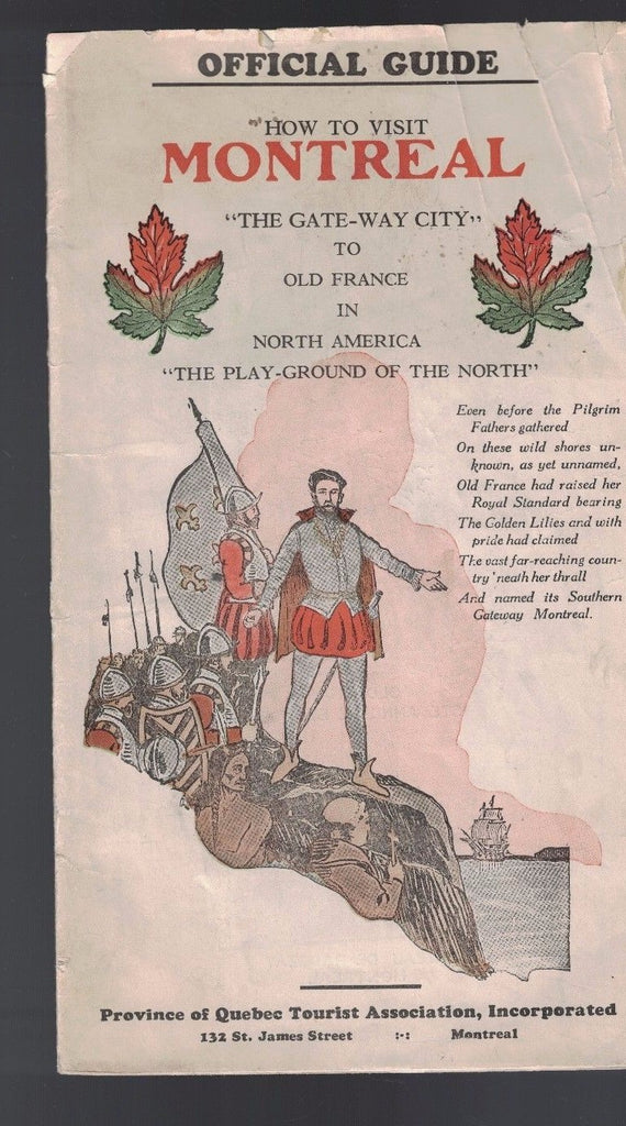 Montreal Canada 1930s Official Guide How to Visit Old France in North America0
