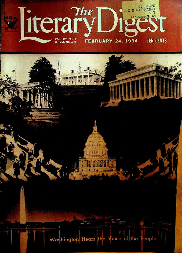 Literary Digest February 24 1934 Lillian Gish Ellis Island Bobby Jones Golf0