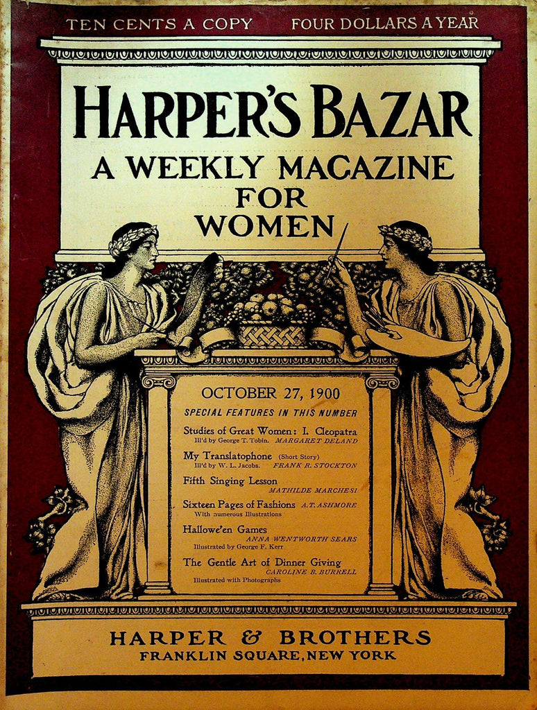 Harper's Bazar Bazaar October 27 1900 Fashion Cleopatra Margaret Sangster Deland0