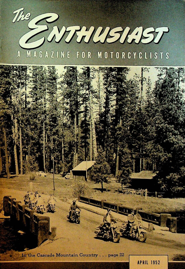 Harley Davidson Enthusiast Magazine Motorcycles April 1952 Cascade Mountains