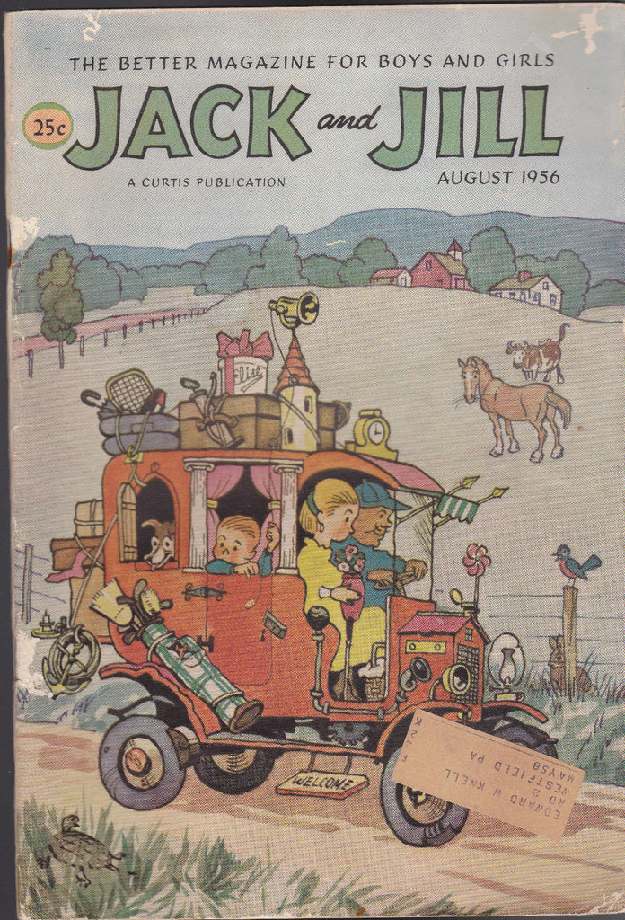 Jack and Jill Magazine Country Drive Philip Martin Cover  August 1956 Complete0
