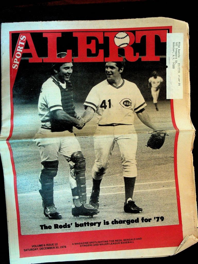 Sports Alert Newspaper Cincinnati Ohio December 30 1978 Johnny Bench Reds
