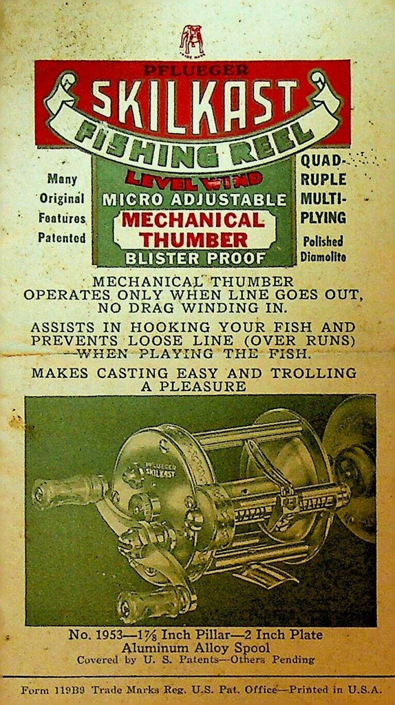 Skilkast Fishing Reel Brochure 1950s Akron Ohio